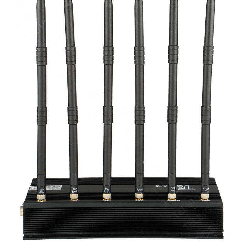 Desktop 6 Antenna WIFI Signal Jammer 5 - 20 Meter Jamming Range Durable