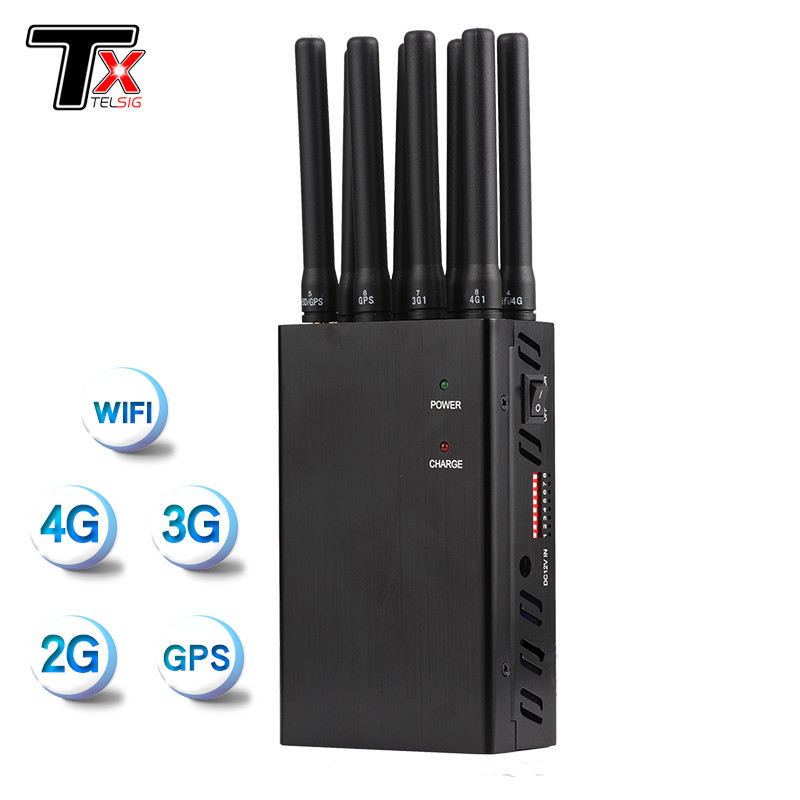 GPS WiFi UHF VHF Portable Signal Jammers With 2-3 Hours Work Time
