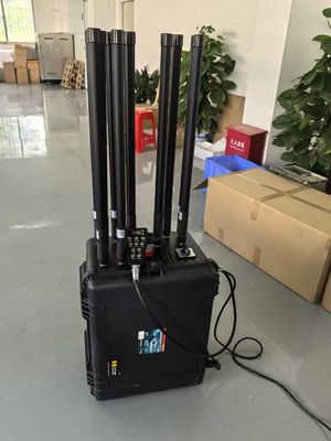 1 km multi banda Veicolo telefono cellulare bomba drone VHF UHF GPS jammer a controllo remoto 20-6000MHz protezione VIP